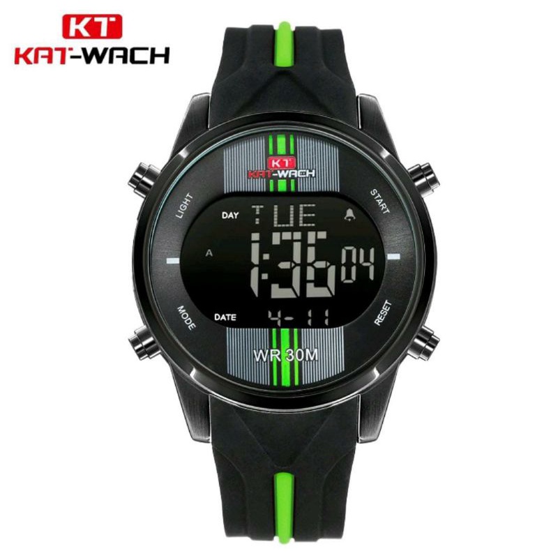 TRENDINGGGGG_0KAT-WACH_KT716 Jam Tangan Pria Digital Tali Kulit_CURRENOS