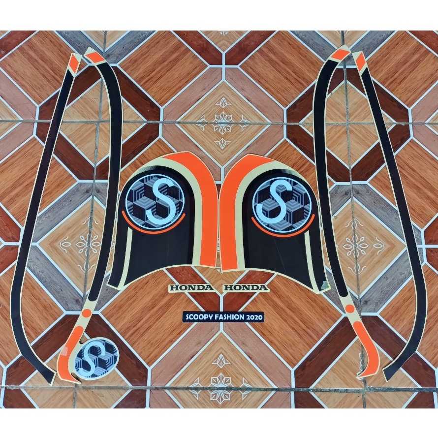 sticker striping motor honda scoopy fashion 2021 matte brown