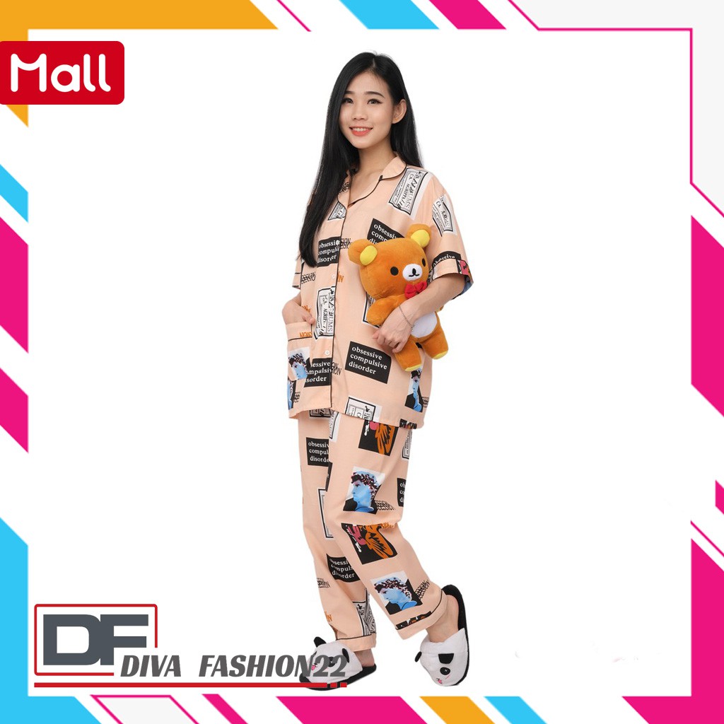 JINAN Piyama Wanita XXL Jumbo Lengan Pendek