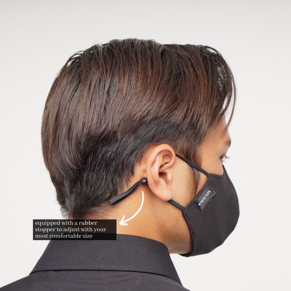 Musha Duckbill Mask - Black | Masker Kain 3 Ply Earloop
