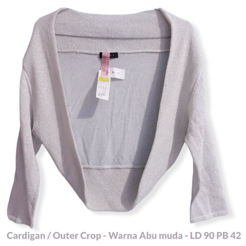 Cardigan Outer Rajut Crop Abu COMME CA ISM (New)