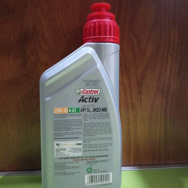 Oli Mesin Castrol Activ Matic 20W-40 0.8 Lt 4T. Untuk Motor Matic.