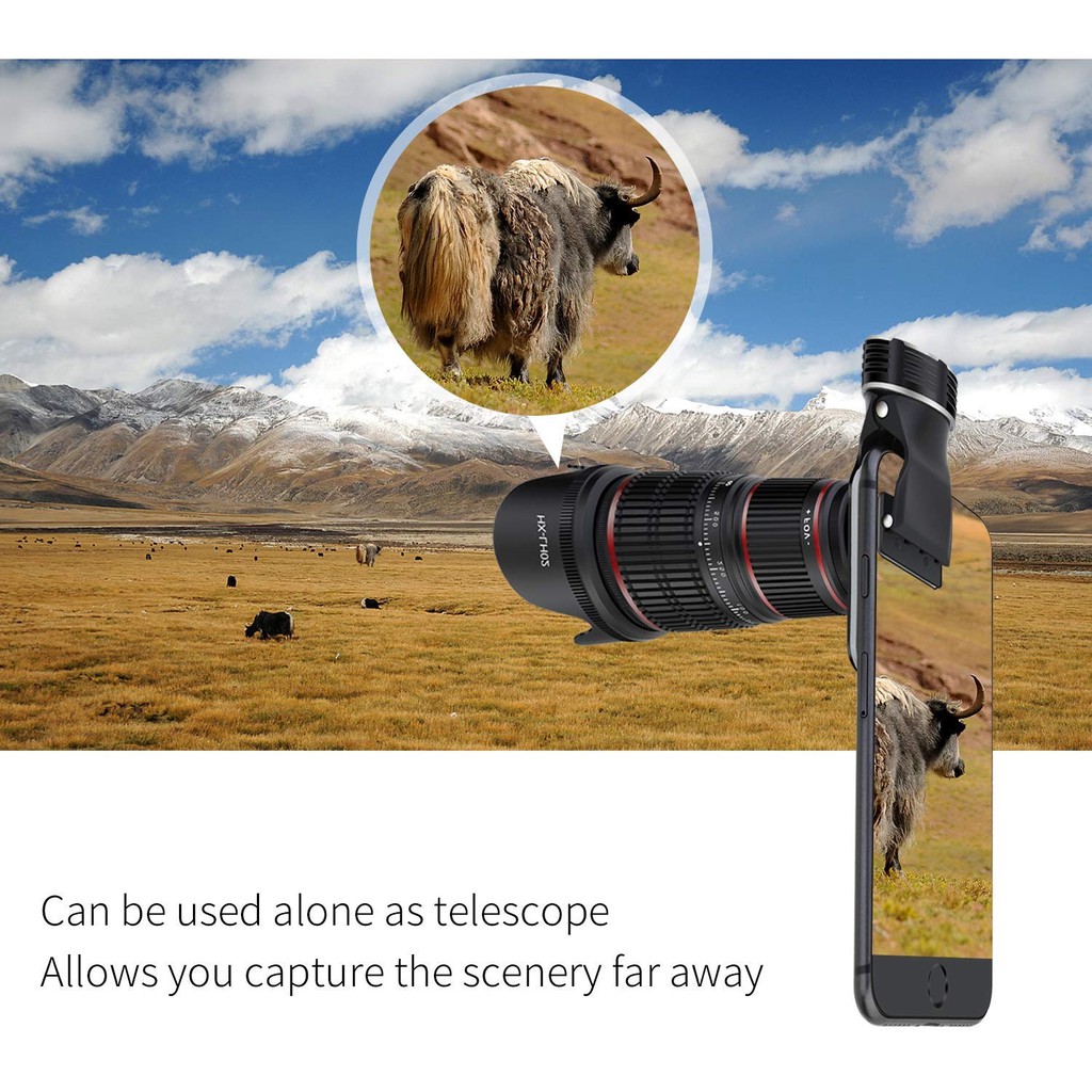 HX-1280 - Telephoto Lens Kit 5-in-1 Universal Clip for Mobile Phone - Lensa Kamera Handphone 5 in 1