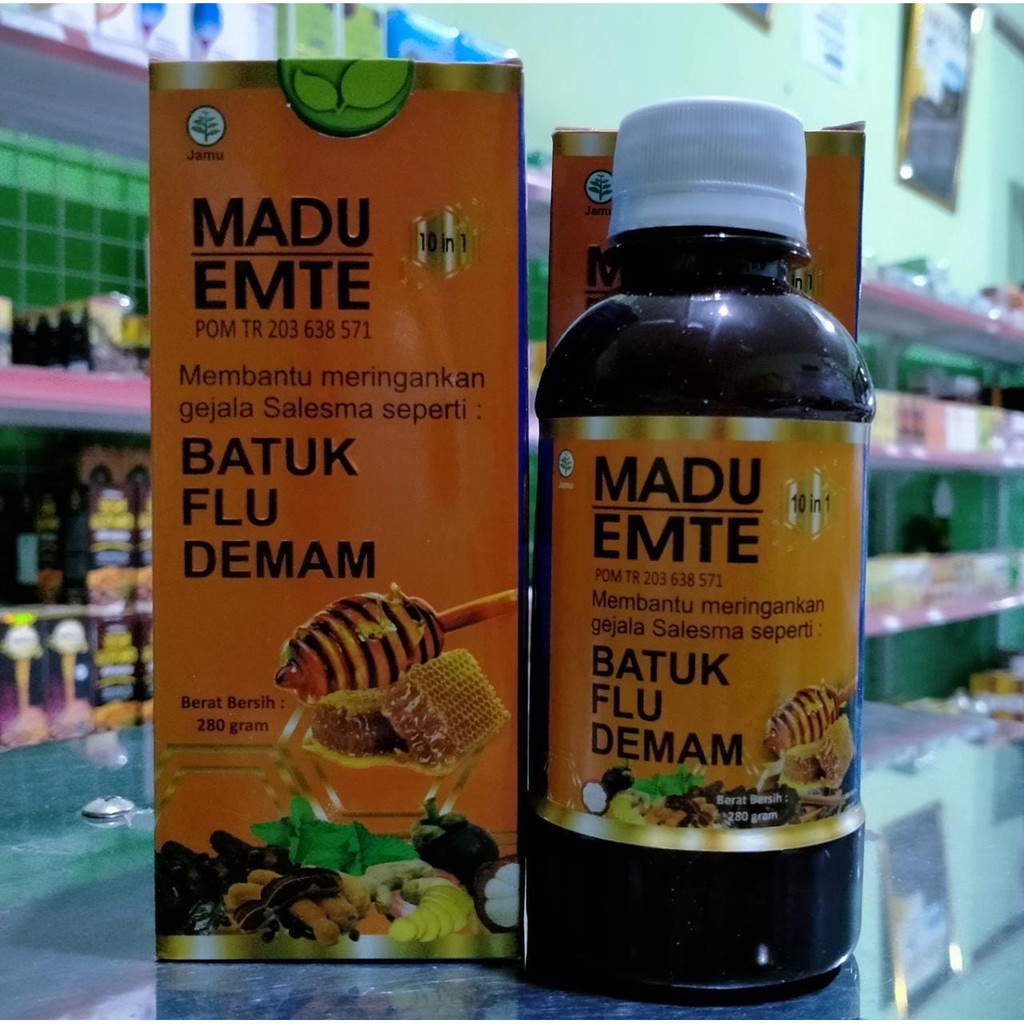 Madu Emte 10 In 1 membantu meringankan gejala salesma batuk, flu &amp; demam.