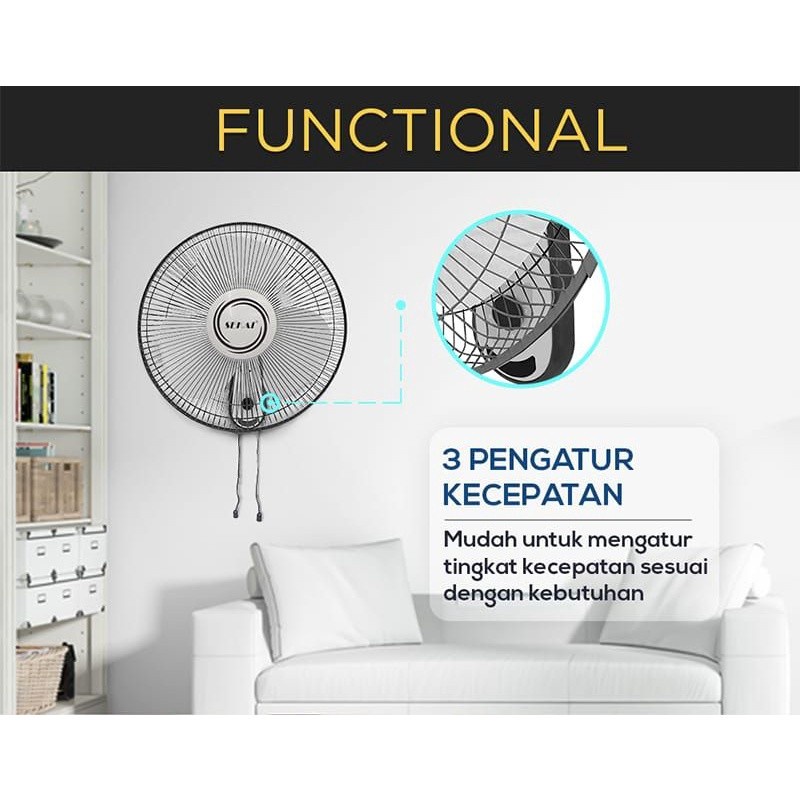 Kipas angin SEKAI Wall Fan Dinding WFN-1626 16 Inch