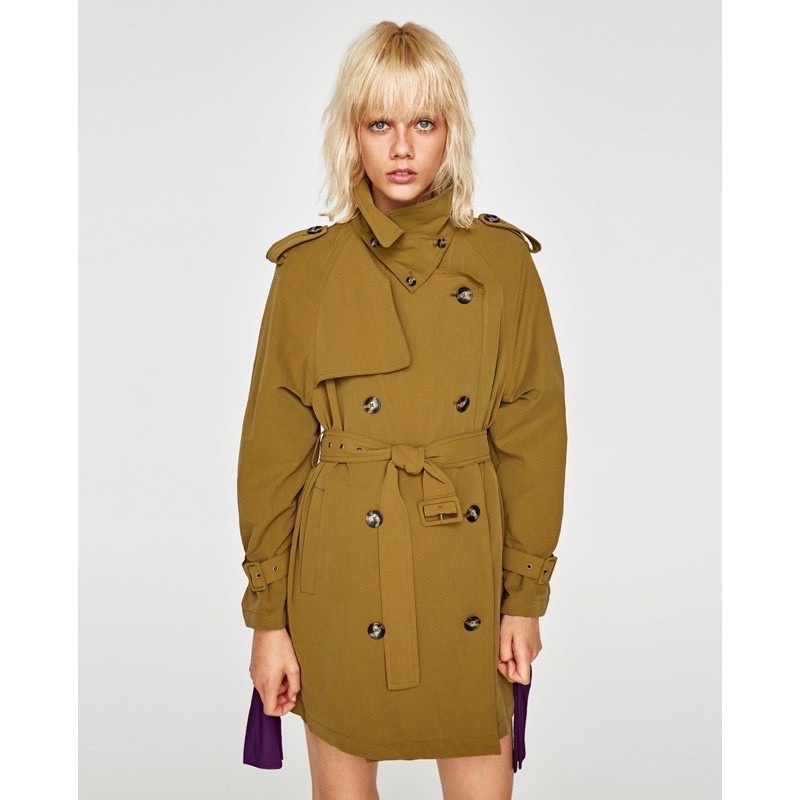 zara trench coat like new olive parka jacket winter preloved bekas second original ori