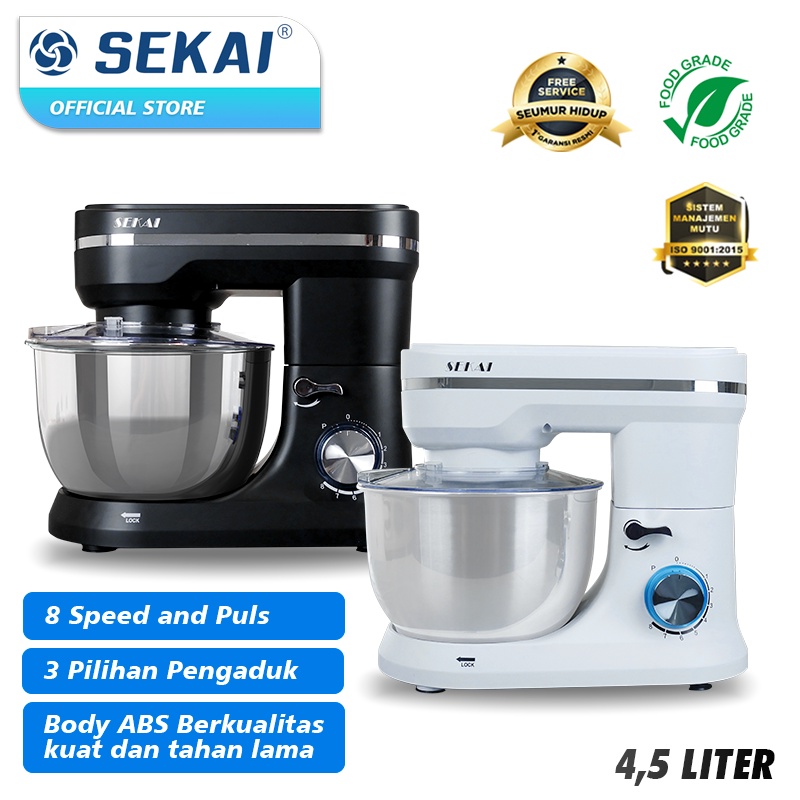 SEKAI Stand Mixer 4,5 Liter MX686B Pengaduk Adonan Low Watt MX 686B