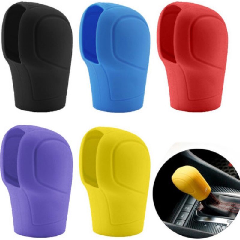 1 Set Warna Cover Persnel Rem Tangan Matic Mobil Shift Knob Handrem Kondom Silikon Karet