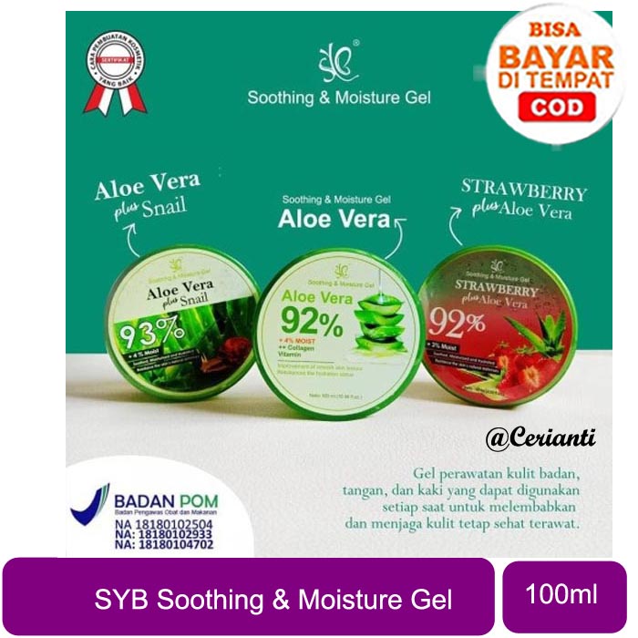 SYB Soothing &amp; Moisture Gel Aloe Vera 92% Strawberry Snail_Cerianti