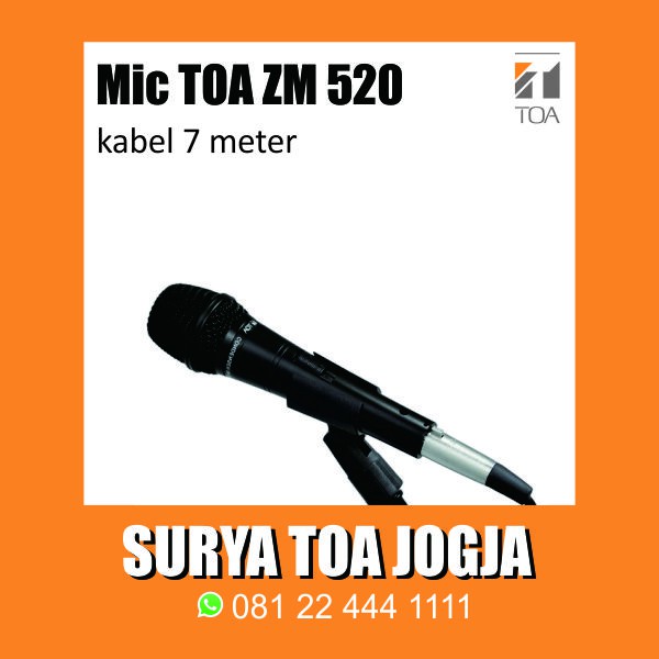 Mic TOA ZM520 ZM 520 ZM-520 Mik Microphone Toa Jogja Original Kabel For Ampli Horn Speaker Masjid