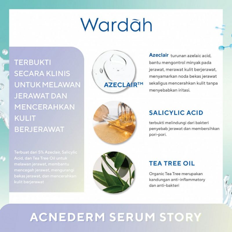 Wardah acnederm acne care serum 100%Original