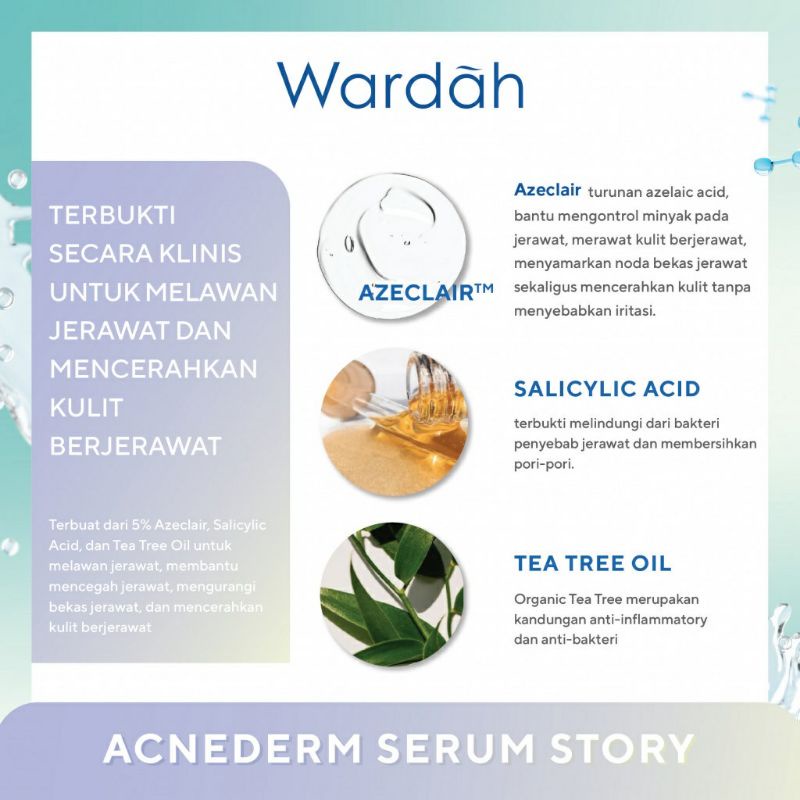 Wardah acnederm acne care serum 100%Original