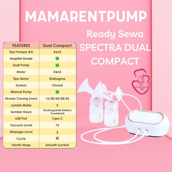 Sewa Spectra Dual Compact Rental Pompa ASI Double Pump