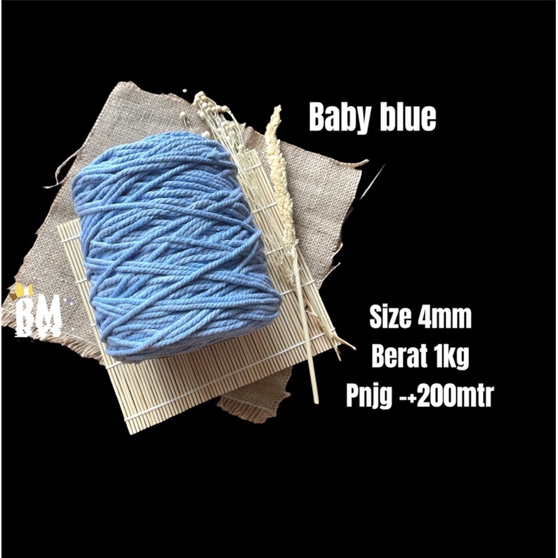 Tali katun warna baby BABY BLUE 1kg