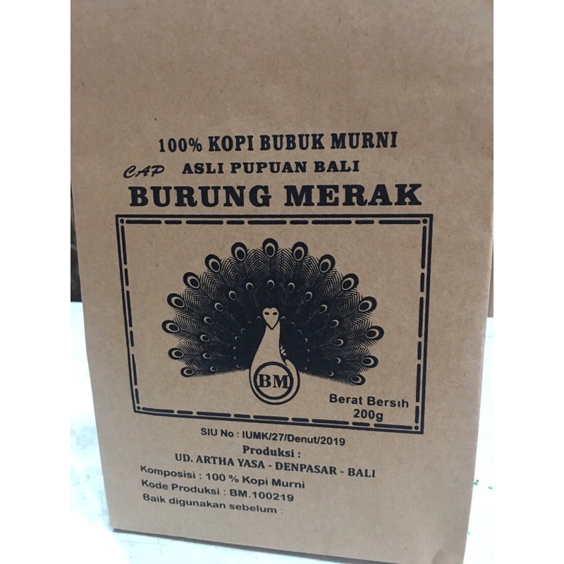 

Kopi asli Bali Cap Burung Merak
