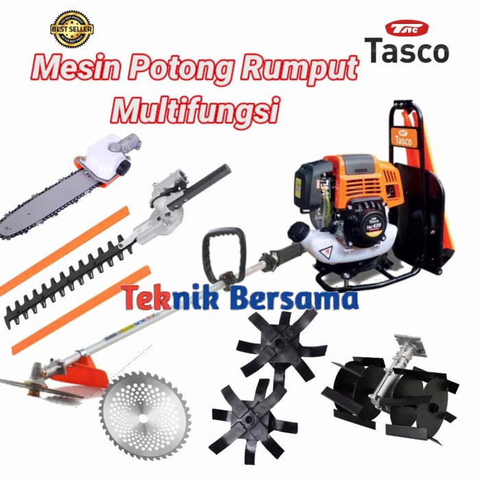 Mesin potong rumput Tasco 4 tak multifungsi