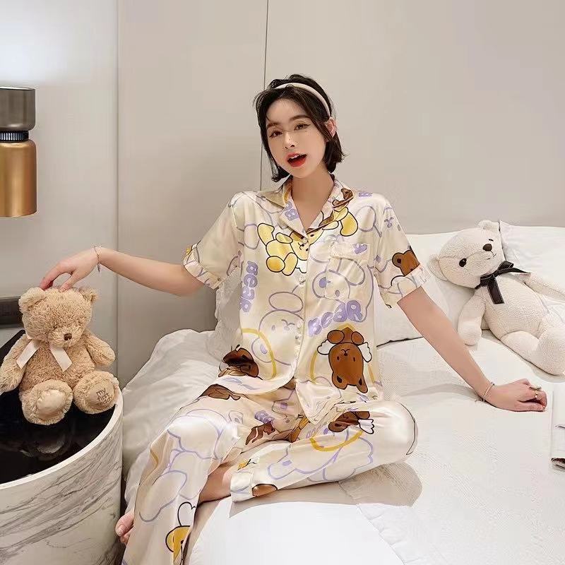 PIYAMA BAJU TIDUR SATIN PP CP IMPORT WANITA MURAH KEKINIAN-FK 45