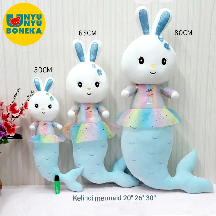 boneka Kelinci mermaid 50cm 65cm rabbit kawai ikan mermaid ultah anak girl pretty girl elsa anna