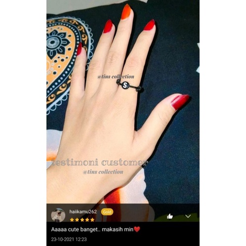 Cincin Inisial Huruf / Cincin Tali Inisial Huruf Bulat