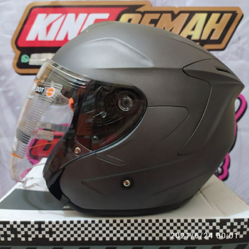 HELM INK DYNAMIC GUNMETAL DOFF HELM HALF FACE INK DYNAMIC GUN METAL DOFF ORIGINAL HELM SHOEI INK SNI
