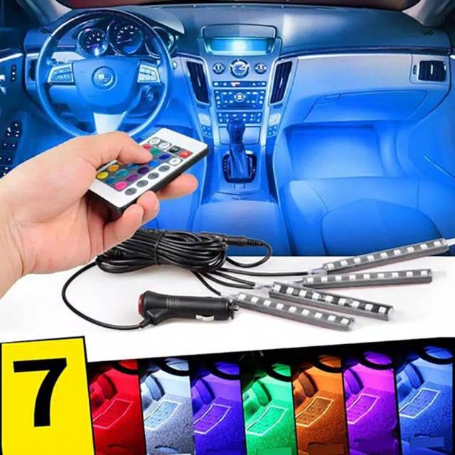 LAMPU LED KOLONG MOBIL LAMPU DASHBOARD 16 WARNA RGB REMOTE