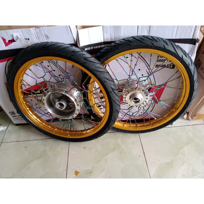 velg jari-jari Vixion old stel kepang ring 17 x140/140 plus ban