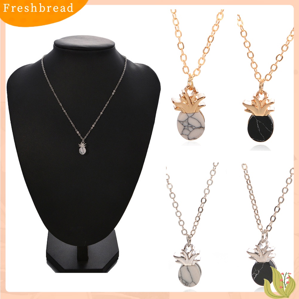 【Fresh】Fashion Cute Pineapple Alloy Stone Pendant Clavicle Chain Necklace Women Gift