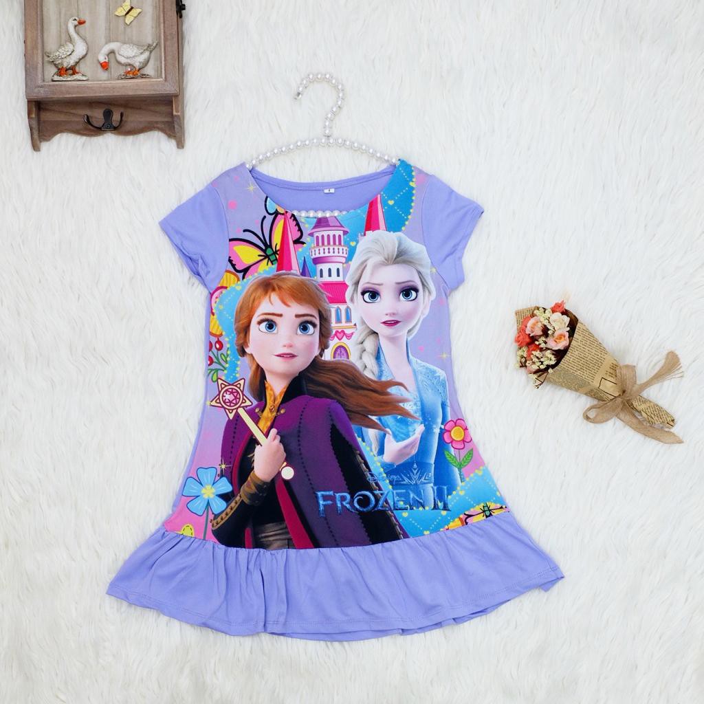 Dress Anak Perempuan FROZEN 2-8 Tahun / Daster Anak