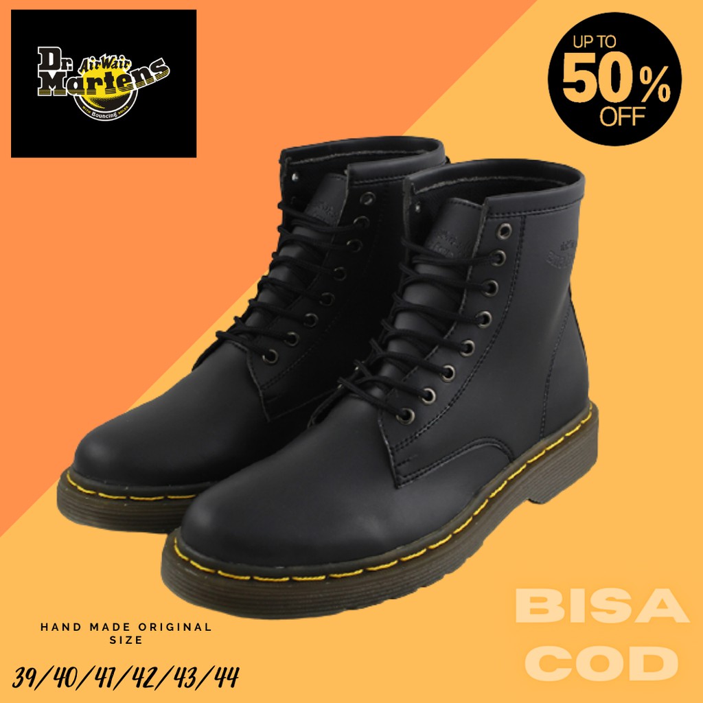 PROMO COD Sepatu boots pria dr martens 8 hole hitam dockmar boot murah docmart terlaris