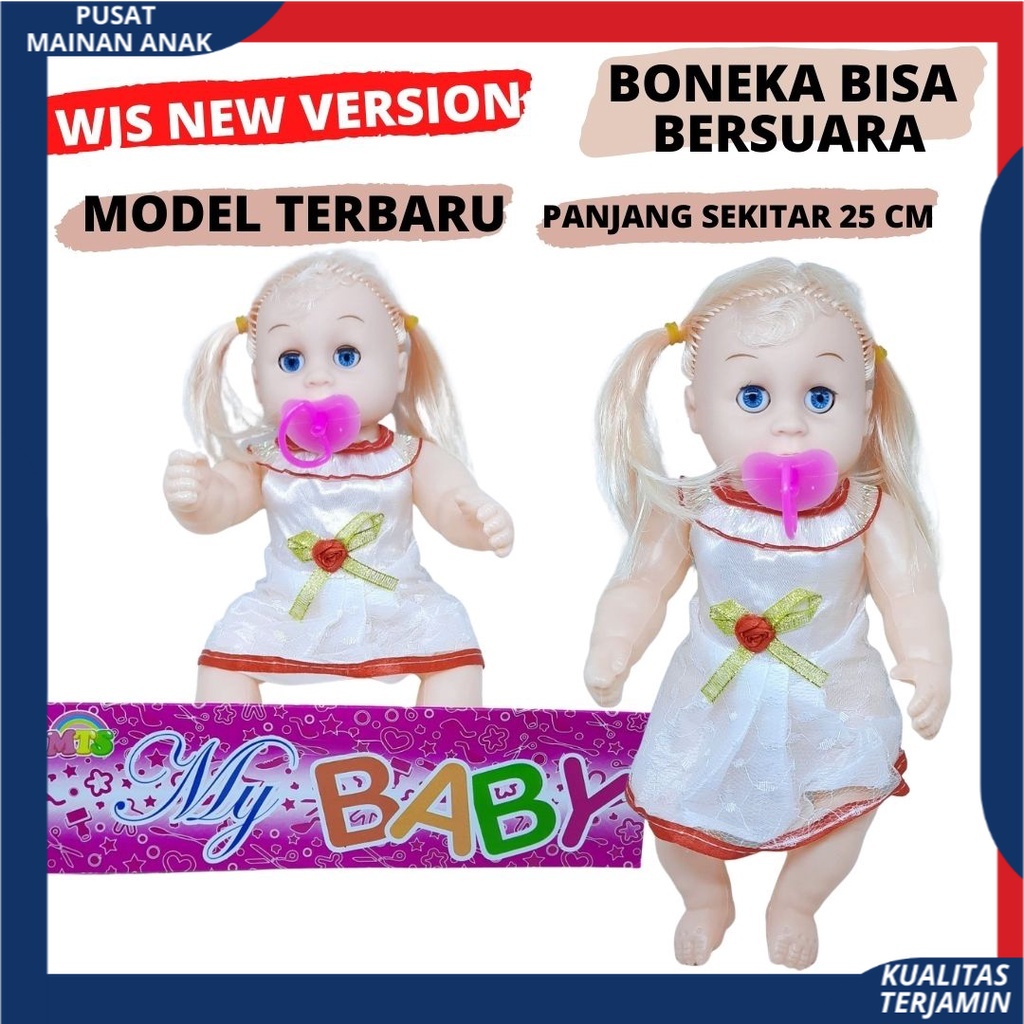 Mainan Anak Perempuan Boneka empeng Bersuara dan menNyala Suara Papa Mama Menangis Bahan Plastik WJS