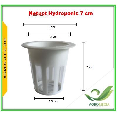 NETPOT Hidroponik/ Pot Hydroponik tinggi 7cm Warna PUTIH