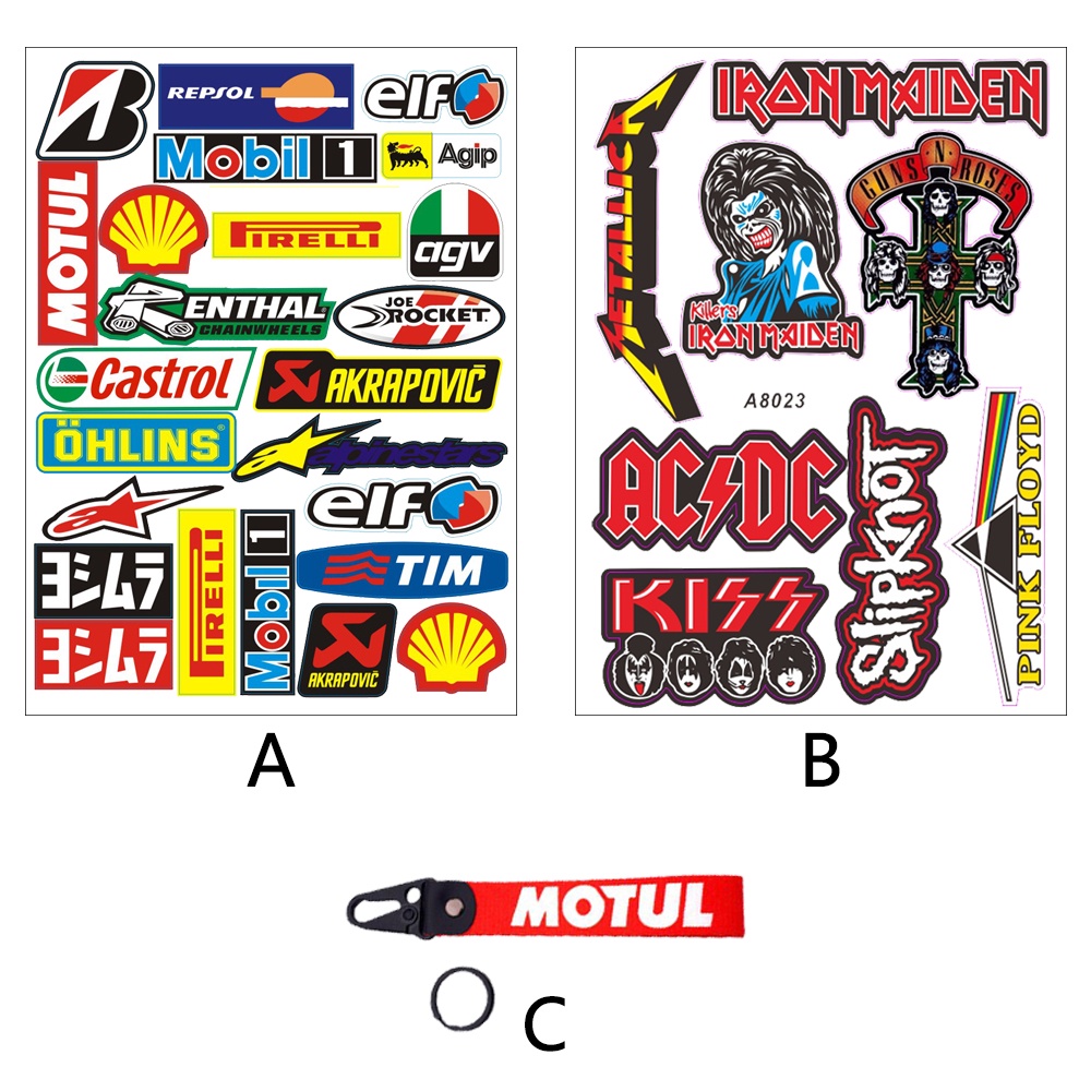 Rockstar Stiker Decal Motif Band ACDC Bahan PVC Anti Air Ukuran 26.5x18cm Untuk Motor / Mobil