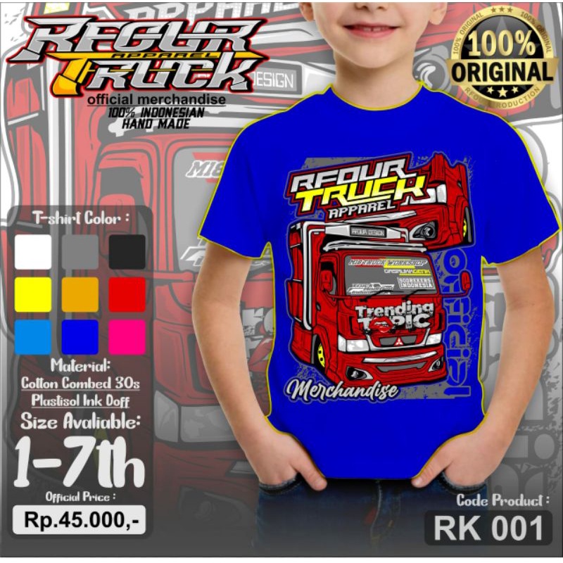 KAOS ANAK LAKI LAKI // KAOS ANAK GAMBAR TRUCK / KAOS TRUK ANAK / KAOS TRUK OLENG ANAK