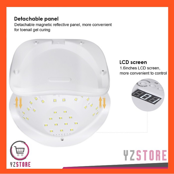 Pengering Kutek Kuku Gel Sun X 54W Nail Art Manicure Lampu LED Smart UV YZ46