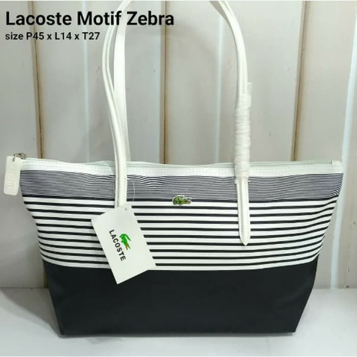 Tas Wanita Tote Bag Lacoste Motif Import Premium