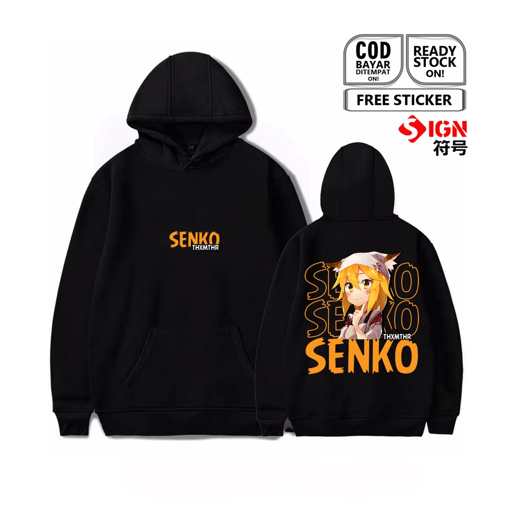 HOODIE SENKO SEWAYAKI KITSUNE NO SENKO-SAN SEN SHIRO WAIFU ANIME MANGA KUROKO NAKANO YASUKO KOENJI YOZORA WIBU OTAKU BAJU JEPANG JAPAN CULTURE COSPLAY JEJEPANGAN - SIGN CLOTH