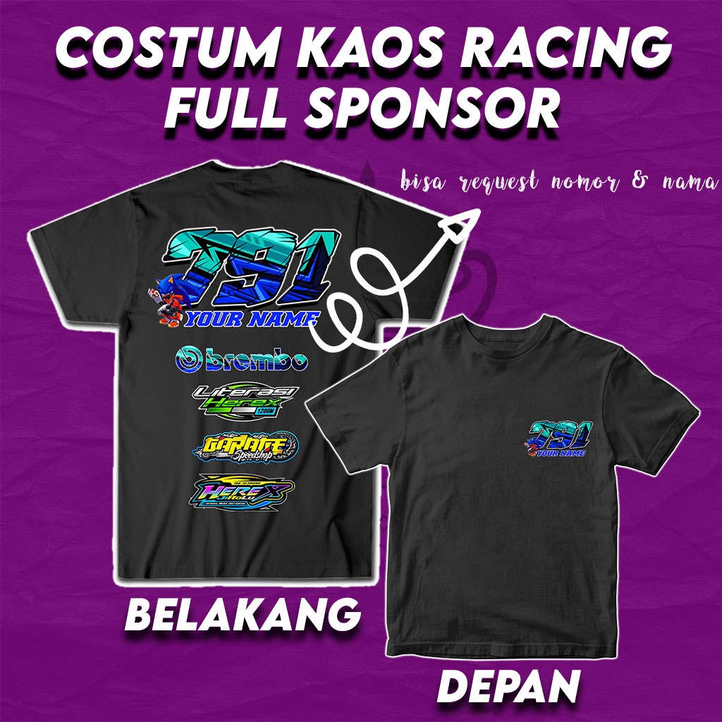 Breathingltd - Kaos Racing Distro Costum Bisa Tambah Nama Dan Nomor Suka Suka Kamu! Bahan Katun SIZE M - XXL Pria Wanita Terlaris