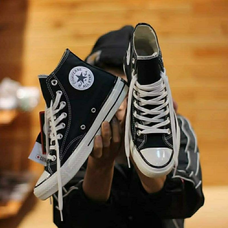 sepatu converse 70s pria wanita allstar hitam tinggi high egret pemium import