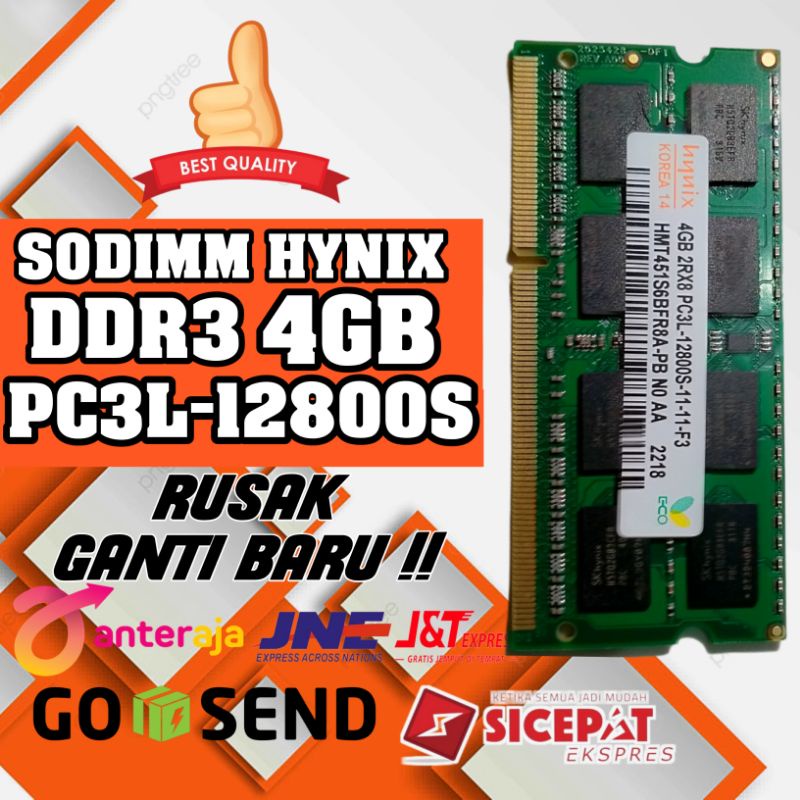 RAM LAPTOP HYNIX 4 GB DDR3 PC3L-12800S SODIMM