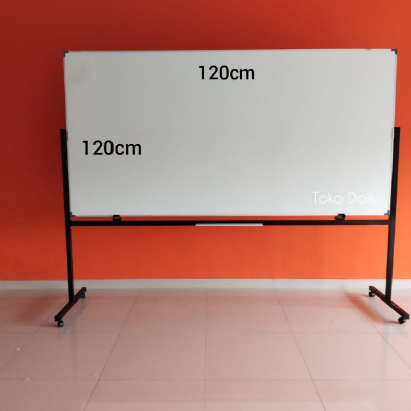 

whiteboard sekolah standing magnetik 120 x 120cm