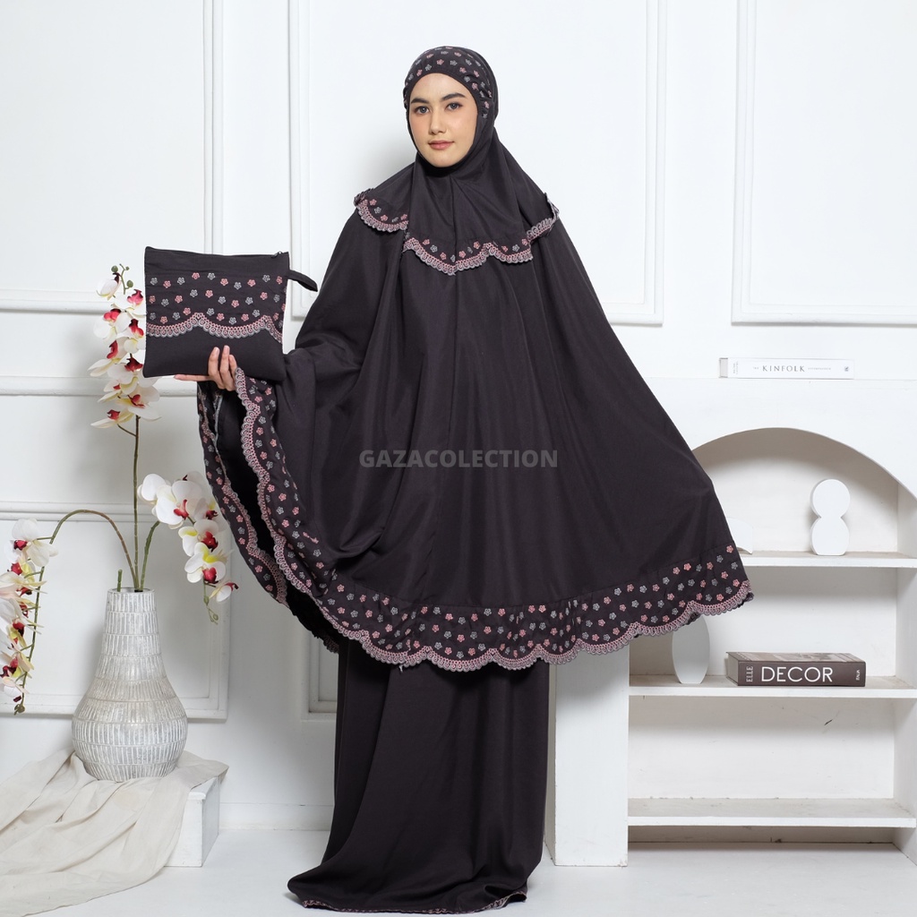 Mukena Dewasa Marwah Renda Bordir Premium