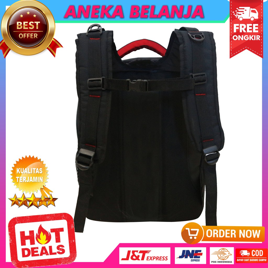 New Arrival Tas Punggung Polo Resleting Atas Elite Hitam Khusus Cowok Tas Sekolah Kuliah Fashionable