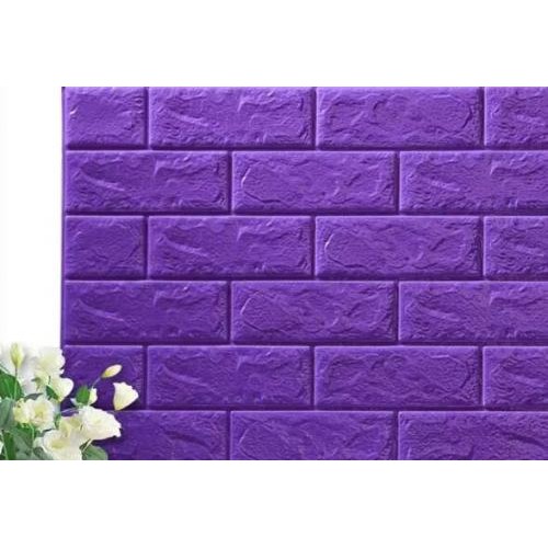 (PROMO) Jakarta_Aksesoris Wallpaper Dinding Foam 3D Motif Batu Bata / Walpaper Dinding Foam High Quality (COD)-BATA DARK PURPLE
