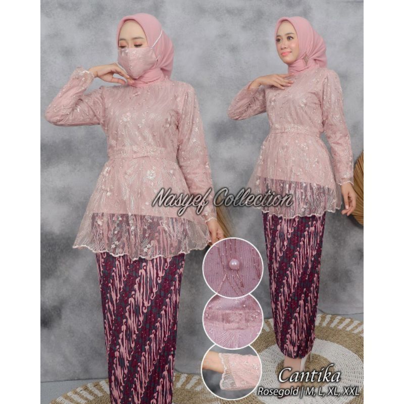 setelan kebaya wanita/kebaya modern/kebaya wisuda/kebaya pesta/kebaya SET KEBAYA TULLE MARSYA - KEBAYA WISUDA  - MODEL KEBAYA KEKINIAN OUTFIT PESTA CANTIK DAN MODERN