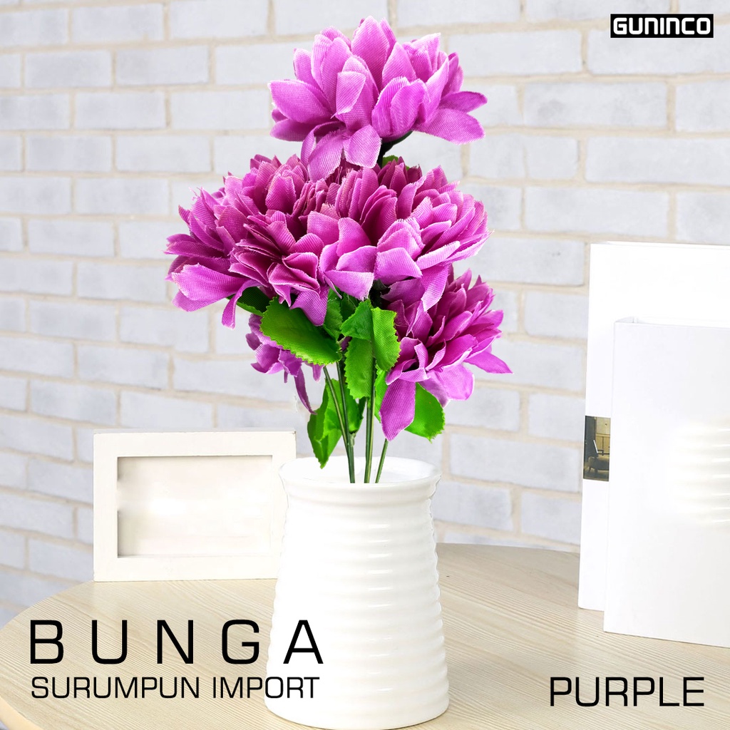 GUNINCO BUNGA SERUNI SERUMPUN MAWAR Artificial Buatan Bunga Palsu Tanaman Hiasan Dinding Bunga Taman-UNGU