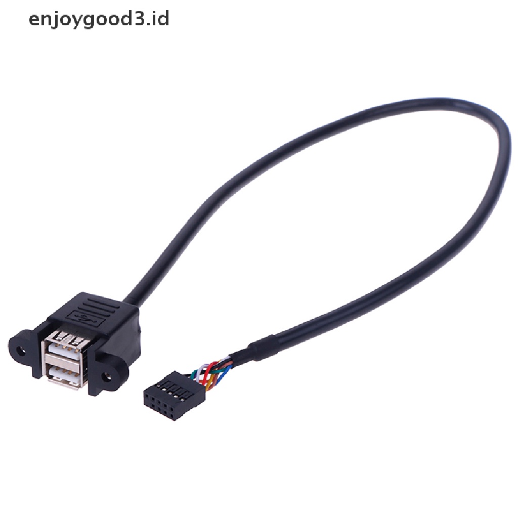 1pc Kabel Adapter Extension Motherboard 9 Pin Ke 2 Port Usb 2.0 Female (Dd)