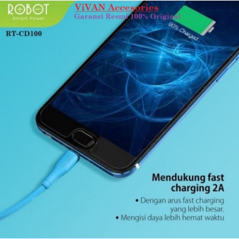 ROBOT RT-CD100S Kabel Cable Data Charging 2.4A 1M Micro USB Android /PCS
