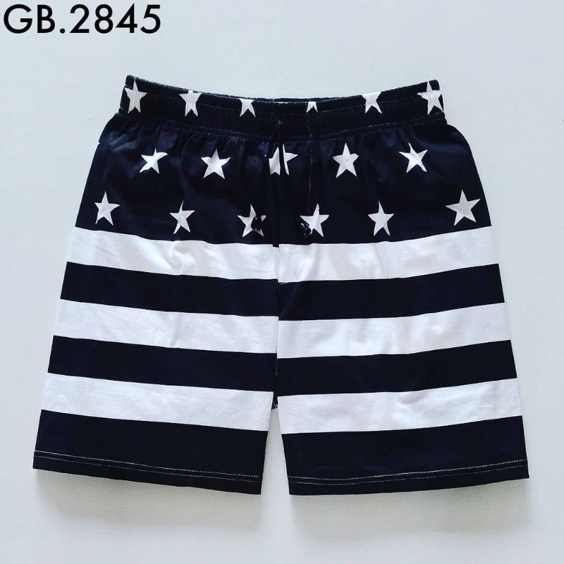 Celana Pendek Pria Surfing Distro Premium Renang Pantai Santai Kolor-Boxer Bintang Hitam