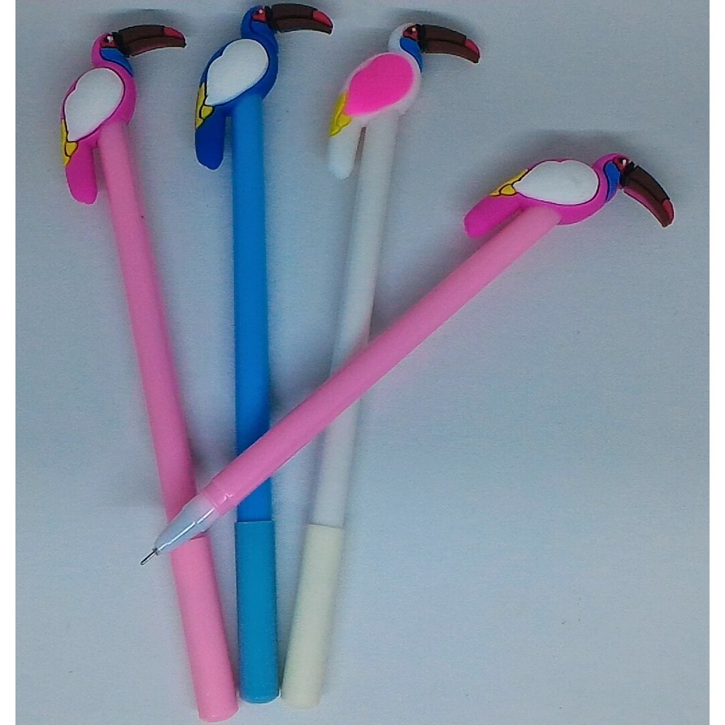 

Pen gel / pulpen gel / pena gel unik cute kepala burung flamingo 2800 isi 12 pcs