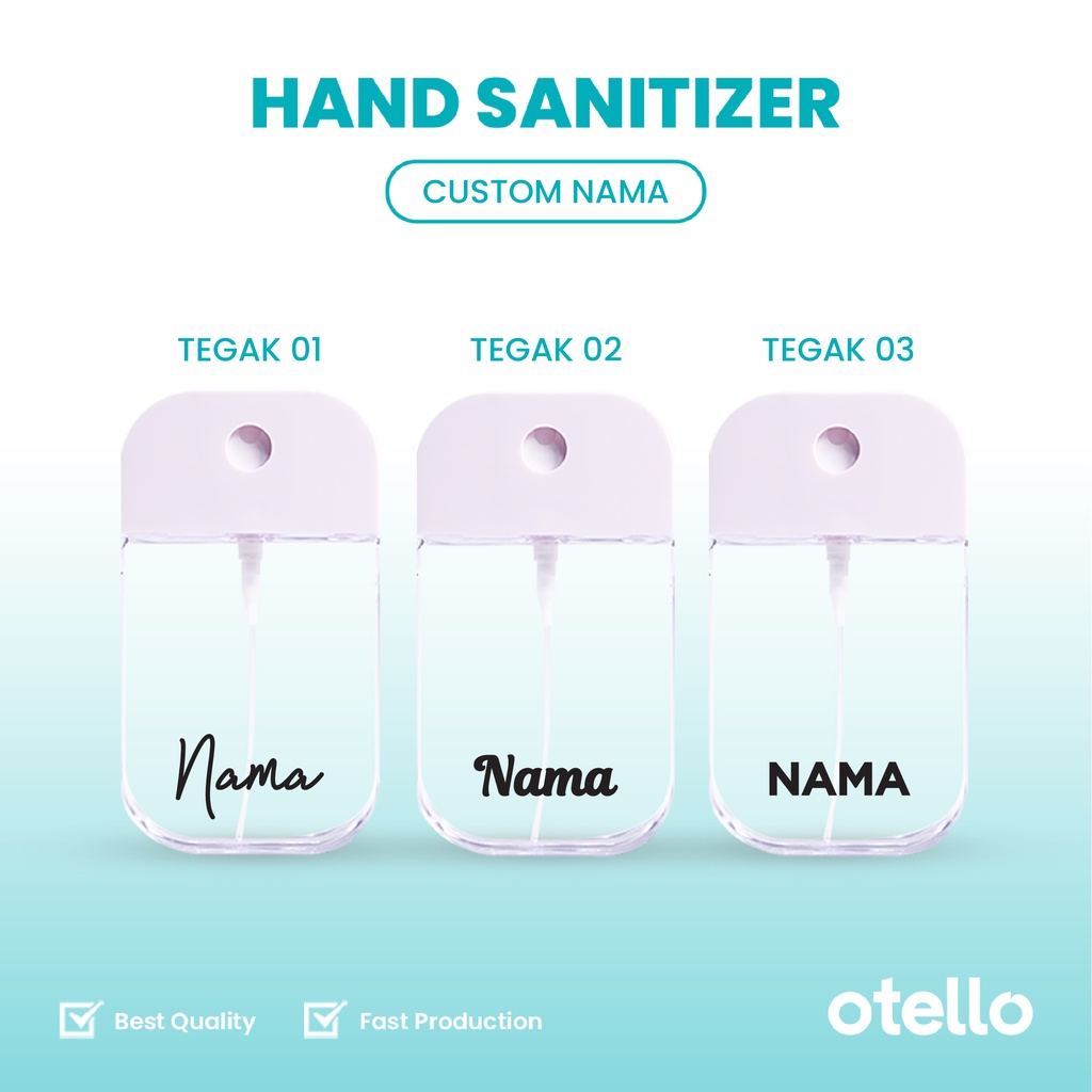 Otello Custom Nama Pocket Hand Sanitizer Spray Botol Bottle 45 ML Touchland Version 2